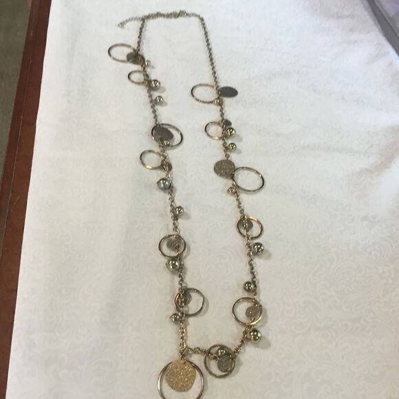 Goldtone Circlet and Bead Necklace - Picture 1 of 5